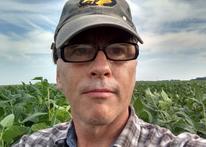 Jonathan Dregni in a Minnesota soybean field.